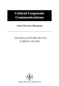 Critical Corporate
Communications a best practice blueprint