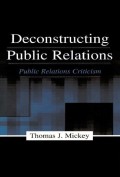 Deconstructing public relation : public relations criticism