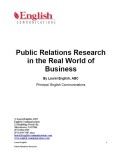 Public relations research in the real world of business