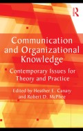 Communication and
Organizational Knowledge : Contemporary Issues for Theory
and Practice