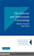 The internet and democratic
citizenship: theory, practice and policy