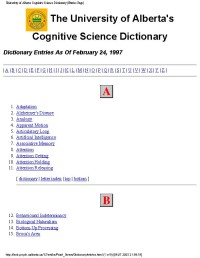 Cognitive science dictionary