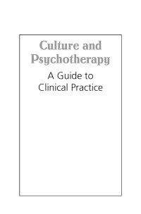 Culture and Psychotherapy: A Guide to Clinical Practice