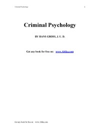 Criminal psychology