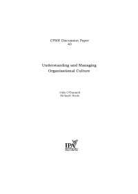 Understanding and managing organisational culture