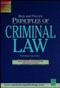 Bloy and parry’s principles of criminal law