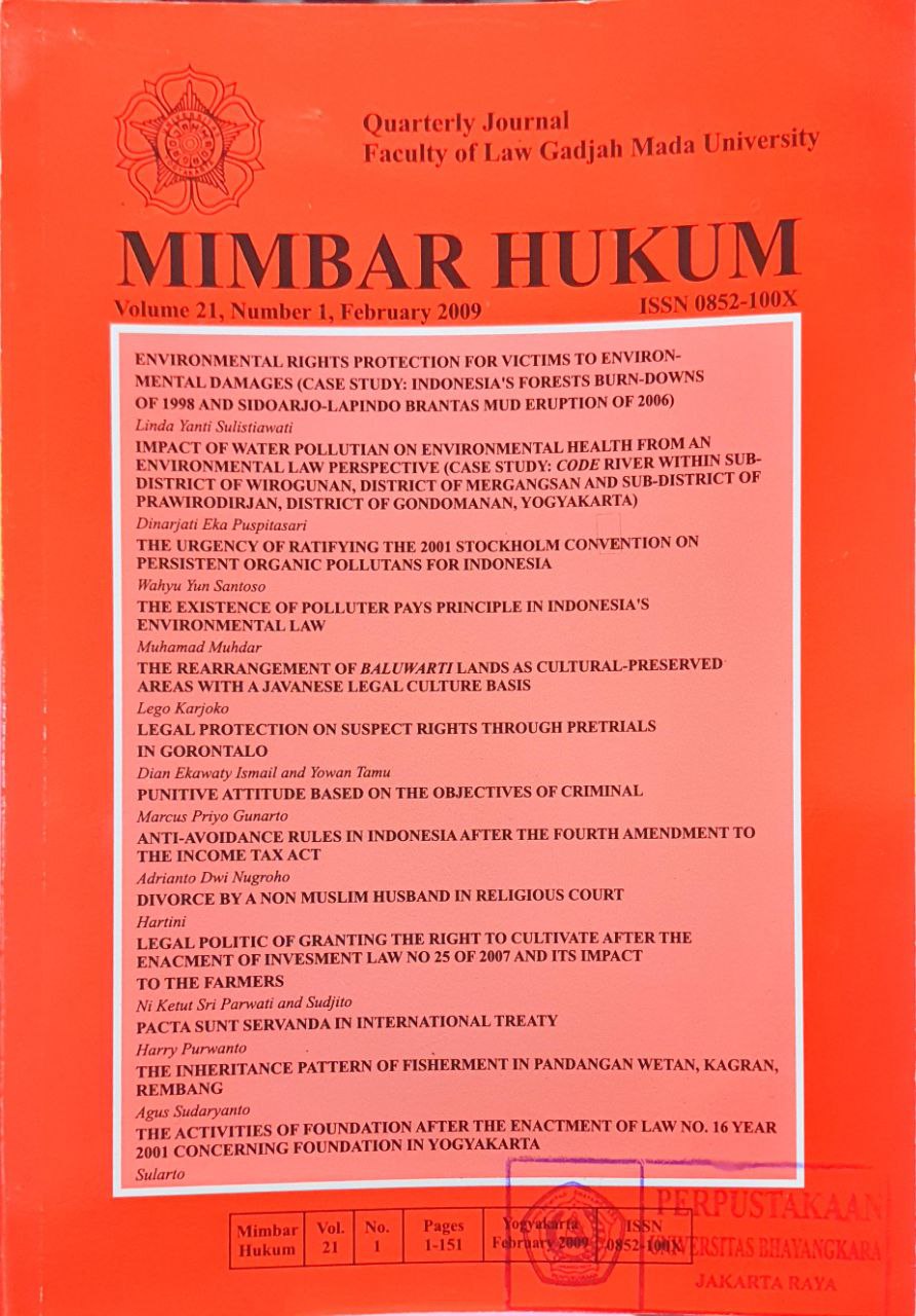 Mimbar Hukum, Volume 21, Number 1, February 2009