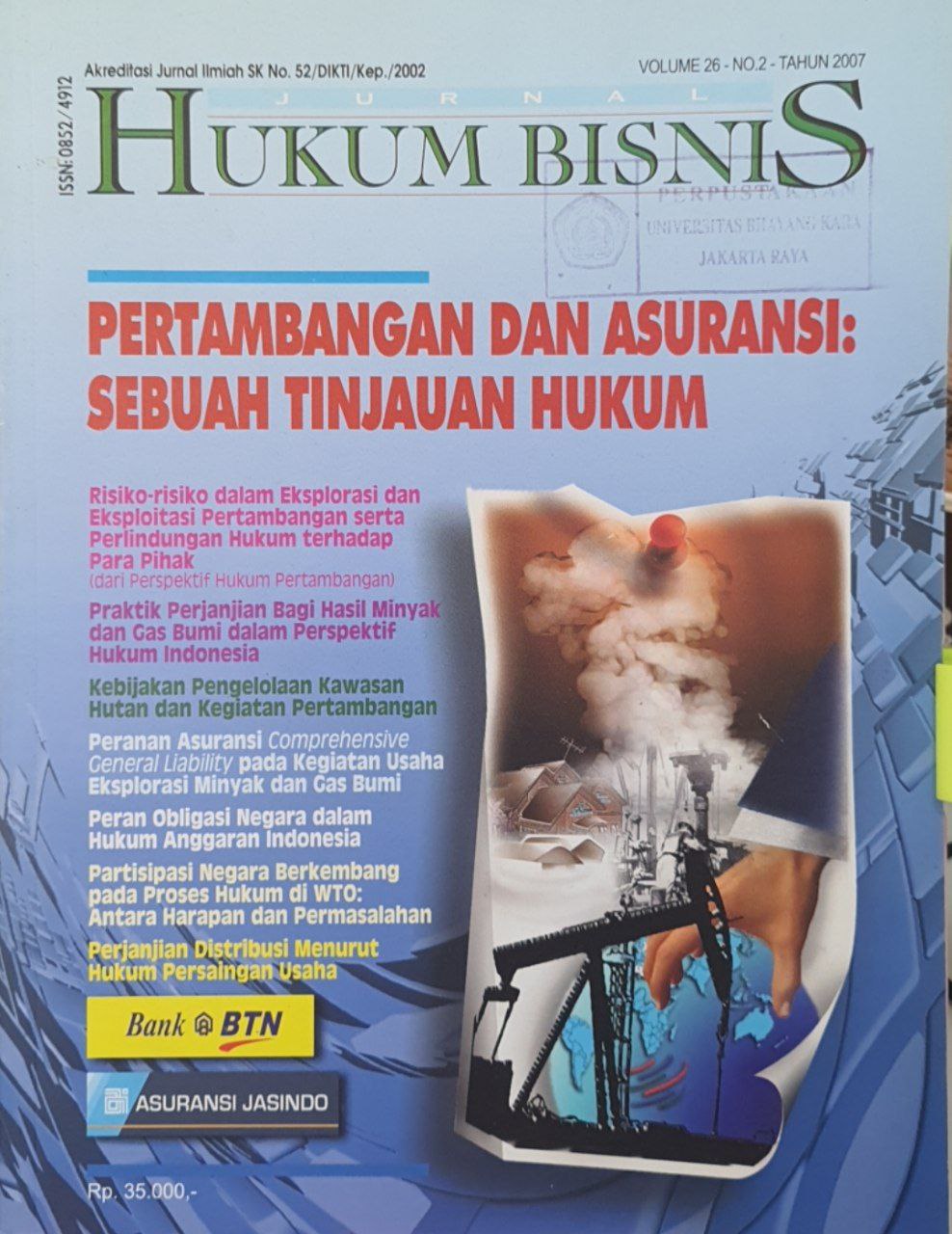 Jurnal Hukum Bisnis, Volume 26, No. 2, Tahun 2007