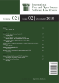 International free and open source software law review, Volume 02, Issue 02, December 2010