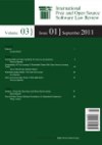 International free and open source software law review, Volume 03, Issue 01, September 2011