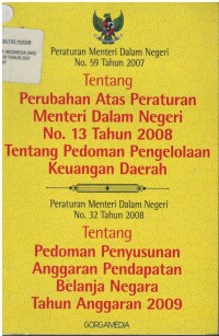 Peraturan menteri dalam negeri nomor 59 tahun 2007 & peraturan menteri dalam negeri nomor 32 tahun 2008