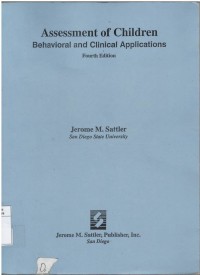 Assessment of children: behavioral and clinical applications, fourth edition