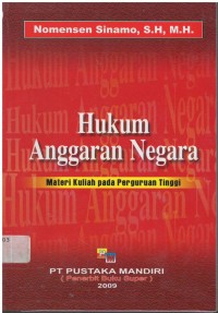 Hukum anggaran negara: materi kuliah pada perguruan tinggi