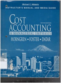 Cost accounting a managerial emphasis