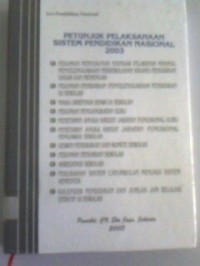 Petunjuk pelaksanaan sistem pendidikan nasional 2003