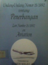 Undang-undang nomor 15/1992 tentang penerbangan